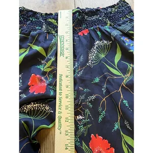 Aerie Pants‎ Women’s Size Small Blue Red Floral Polyester Pockets Lounge thumbnail 7