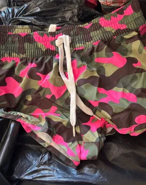 O.P. Junior Pink Camo Drawstring Shorts Small thumbnail 1