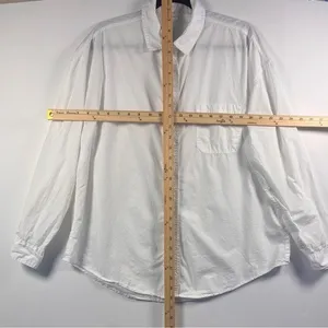 Aeropostale Womens White Button Down Shirt Oversized Pocket Long Sleeve M‎ thumbnail 5