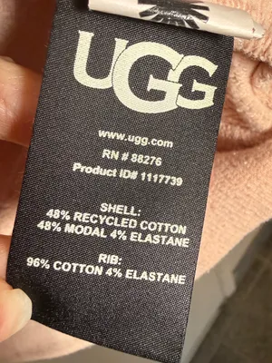 UGG Pink Blush Fleece-Lined Full Zip Hoodie with Logo Tag Medium thumbnail 5
