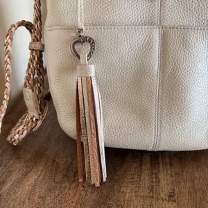 Brighton‎ Barbardos Cream Pebble Leather Braided Strap Shoulder Bag Artisan Boho thumbnail 3