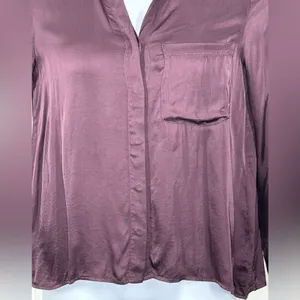 Young Fabulous & Broke Susan Blouse Small Plum Raisin Hidden Button Front NWOT thumbnail 5