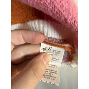 Womens Knit Sweater Vest Size S Colorblock Checkered Pink Blue Rust Cream thumbnail 5