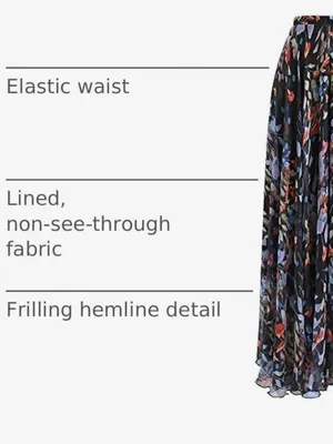 Chicwish Black Blooming Calla Lilly Floral Maxi Skirt with Blue and Red Accents thumbnail 4
