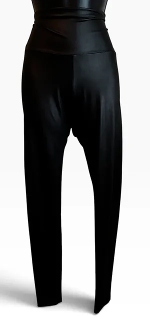 Cherish High-Waist Faux Leather Vegan Full Length Leggings - Black thumbnail 1