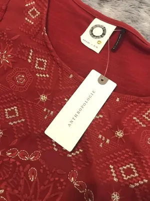 Anthropologie Burnt Orange Baby Doll Top thumbnail 2