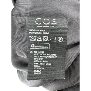 COS Black Wool Silk Blend‎ Sleeveless Shift Dress Round Neck Minimalist Size 2 thumbnail 5