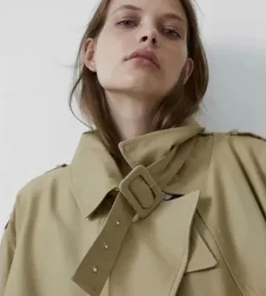 NWT Zara Oversized Trench Coat Belted Double Breasted Bloggers Fav S/M thumbnail 5