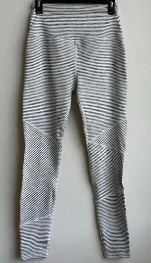Beyond Yoga Leggings Womens Size Large Black White Stripe Full Length thumbnail 1