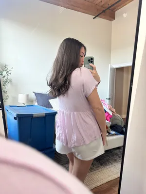 light purple peplum top freebird thumbnail 2