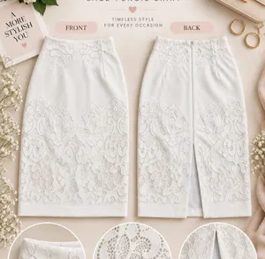 Eva Mendes Ivory Lace Pencil Skirt Size 4 NWT thumbnail 1