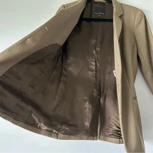 Banana Republic Riding Jacket Blazer Wool Blend Olive Brown Sze 4 Preppy Neutral thumbnail 9