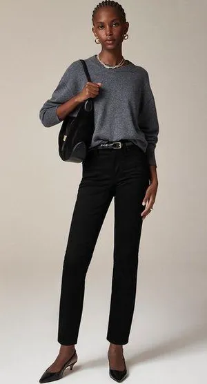 J. Crew Women’s Mid-rise slim jean in 2003 super-stretch black Size 26 NWOT Flaw thumbnail 1