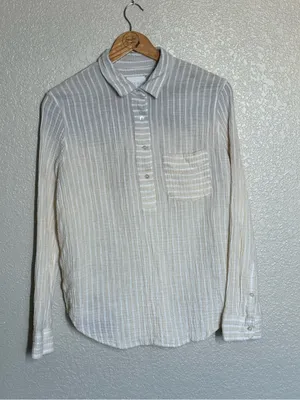 Alice Walk Striped Cotton Gauze Blouse Medium Ombré thumbnail 1