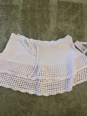 Wild Fable Light pink crochet mini skirt thumbnail 2