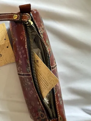 Patricia Nash Isla Oblong Cognac Leather Wristlet, Clutch, Handbag thumbnail 6