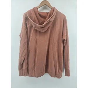 Aerie Hoodie Womens M Oversized Terracotta Orange Raw Hem EUC thumbnail 3