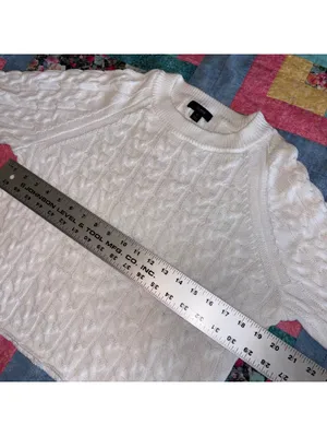 J.Crew Women's S White Cable Knit Cozy Outdoor Sweater Size Small Crewneck thumbnail 7