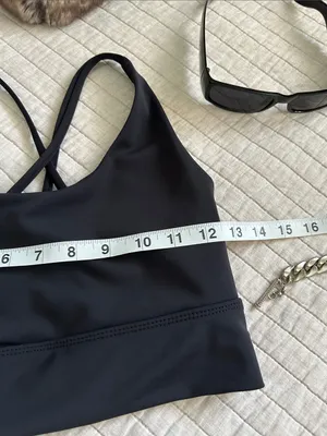 Onzie yoga black workout strapy back sport bra L thumbnail 2