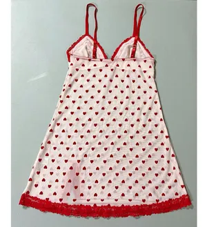 Red Pink Hearts Sheer Babydoll Slip Nightie Nightgown Lingerie Dress Size S ♥️✨ thumbnail 5