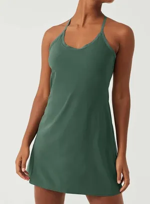 Outdoor Voices exercise dress emerald workout tennis shorts pocket adjustable thumbnail 1