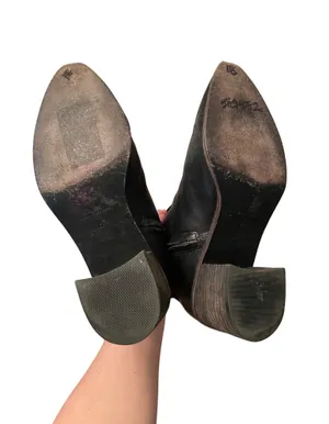 Genuine Leather Black Ankle Boots Size 8 thumbnail 6