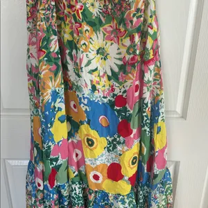 Anthropologie Sarah Campbell Floral One Shoulder Ruffle Hem Maxi Dress **Sz S**🌸 thumbnail 5