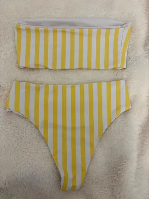 Striped Bikini Set Size S Yellow thumbnail 2