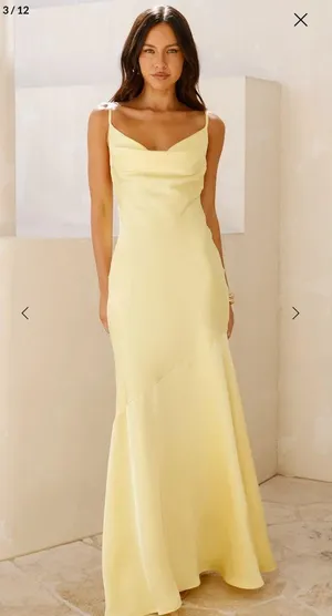 Hello Molly Brilliant Belle Satin Maxi Dress in yellow thumbnail 3