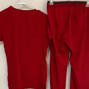 HeartSoul Red Scrub Top and bottoms thumbnail 5