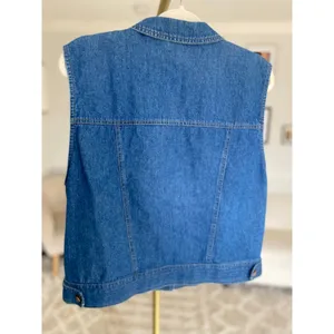 Saint Germain Embroidered Denim Vest Boho Western Artisan Vintage Ranch Festival thumbnail 3