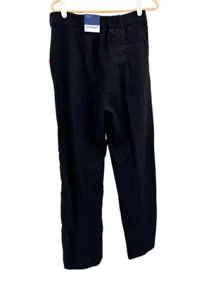 Old Navy Black Extra High-Rise Full Length Pants linen blend M new neutral thumbnail 3