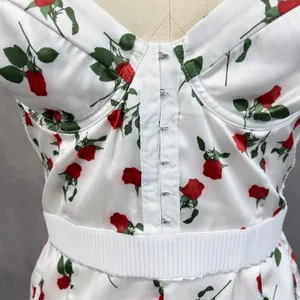 For Love & Lemons Love Song Bustier Mini Dress Size M Satin Rose Coquette Girly thumbnail 5