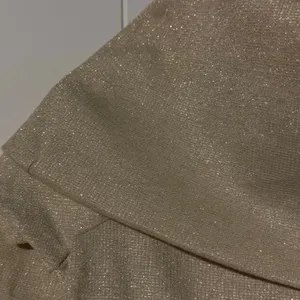 LOFT Shimmer Knit Off Shoulder Top Beige Long Sleeve Cowl Neck Size Large thumbnail 3