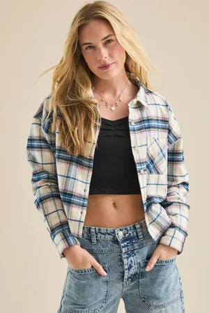 Altar’d State Oakley Flannel Button Up Blouse Size XS thumbnail 4