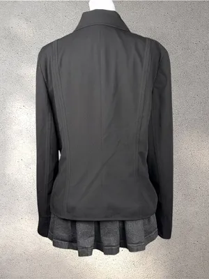 Worthington Works Zip Up Blazer Women’s 12 Black Biker Grunge Chic Nana Workwear thumbnail 2