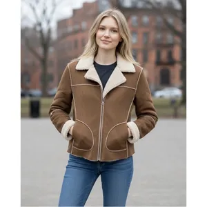 St Johns Bay Faux Suede Ranchers Jacket Womens Large Brown Soft Shearling 2 Tone thumbnail 3