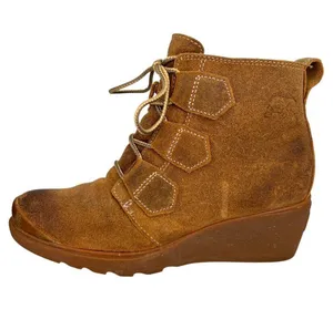 Sorel Toronto Lace-Up Wedge Ankle Boots Waterproof Camel Brown Size 6 thumbnail 1