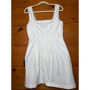 NWT Lulus Pure Hearted White Pearl Square Neck Sleeveless Mini Dress Cocktail M thumbnail 4