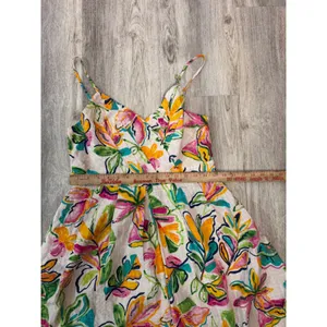 Easel Los Angeles‎ Floral Print Wrap V Neck Smocked Back Mini Dress L thumbnail 4