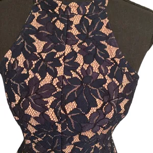 NWT - ALTAR'D STATE‎ Women's Navy Beige HALTER TOP FIT AND FLARE DRESS - S thumbnail 3