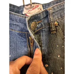 Jeans D. Blue Jewel Studded Stretch Denim Jean Shorts Women Sz S thumbnail 8