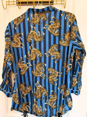 Cute Fun Tiger Print Cotton PJs 2-Piece Pajama Set thumbnail 7