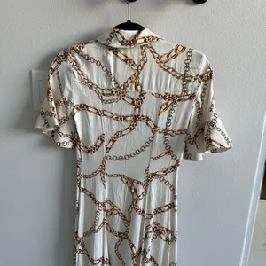 Anthropologie Maeve Short Sleeve Gold Chain Print Dress Size XXS thumbnail 6