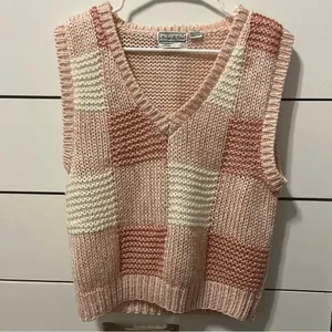 Andrew St. John Pink Plaid Sweater Vest thumbnail 2