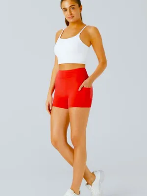 NWOT Halara high waist yoga shorts red thumbnail 4