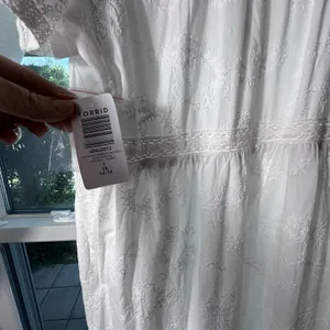 Torrid Festi Maxi Cotton Voile Crochet Detail Dress 1 White 14 16 Tiered Eyelet thumbnail 5