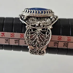 Silver Blue Stone Ring 8.5 thumbnail 4