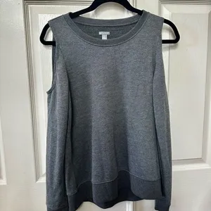 Aerie grey cut out shoulder long sleeved sweatshirt thumbnail 4