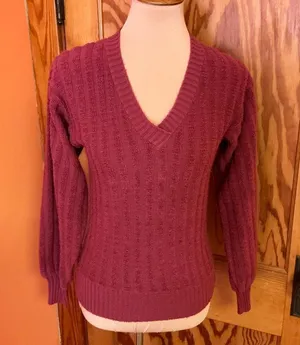 Vintage 70s v neck sweater thumbnail 4